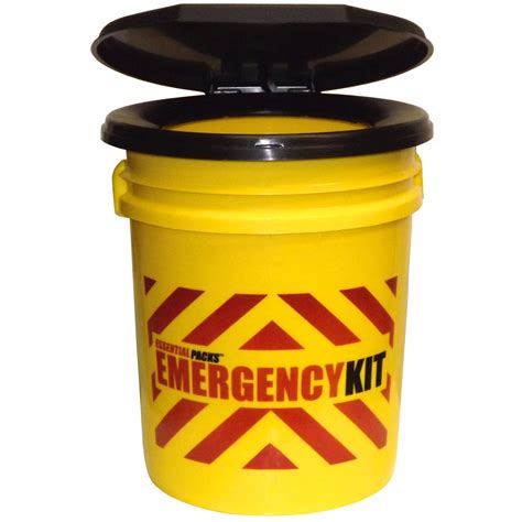 Emergency Kit Bucket With Toilet Seat Lid