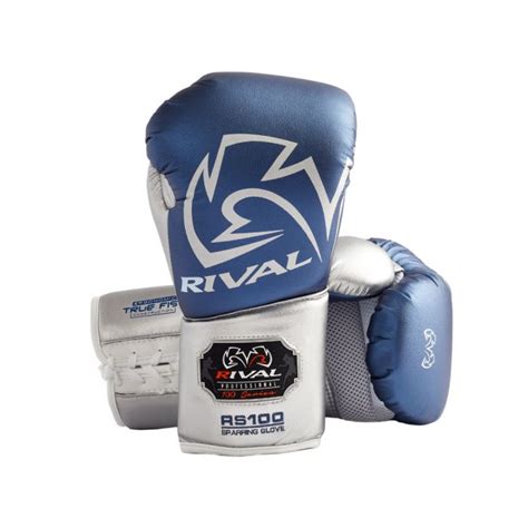 Rival Boxing Rs100 Blue Silver Professional Sparring Gloves
