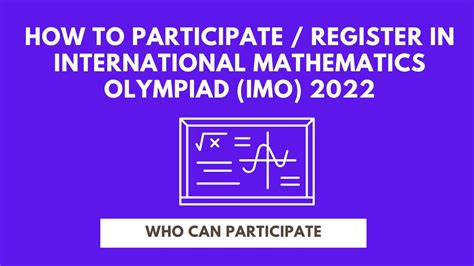 How To Participate Register In International Mathematics Olympiad