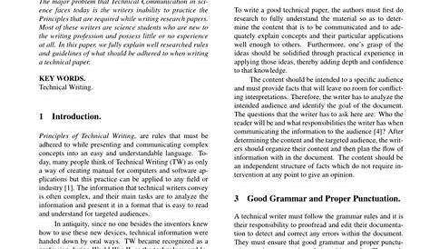 (PDF) PRINCIPLES OF WRITING A TECHNICAL PAPER