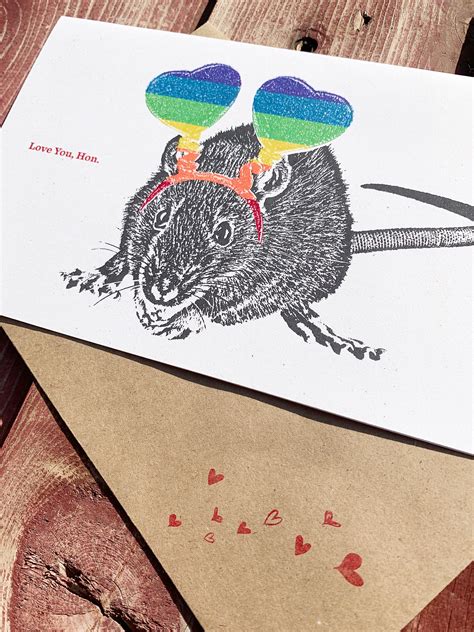 Rat Birthday Card Rainbow Card Small Animal Card Ranbow Rat