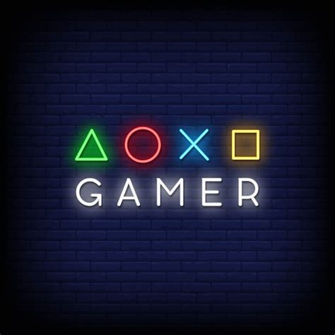 Gamer Neon Signs Style Text Premium Vector