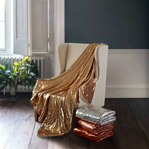 Mainstays Sparkle Sequin Decorative Throw Blanket 50 X 60 Rose Gold