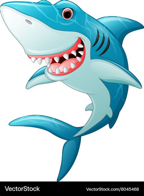 Cartoon Funny Shark Royalty Free Vector Image Vectorstock