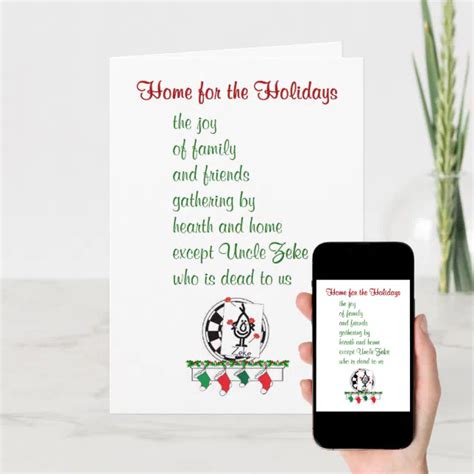 Home For The Holidays A Funny Christmas Poem Holiday Card Zazzle