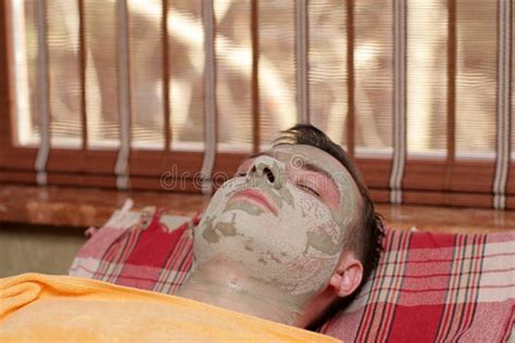 Man Under Mask Stock Image Image Of Male Clay Cream 5662287