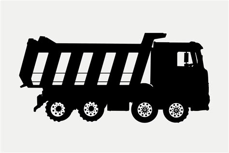 Dump Truck Heavy Construction Vehicle Silhouette Illustration 7781012