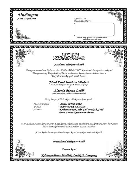 30 contoh undangan aqiqah beserta dengan ucapannya bisa di edit. Download Undangan Aqiqah Word Edit 30 Contoh Undangan