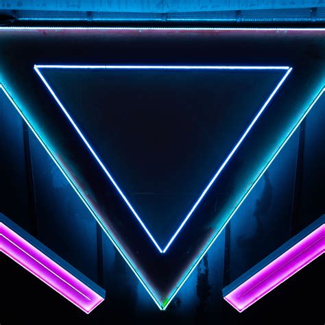 Download Wallpaper 3415x3415 Neon Shape Triangle Ipad Pro 129