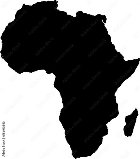 Map Of Africa Black Map Of The African Continent Africa Map Template Vector Stock Vector