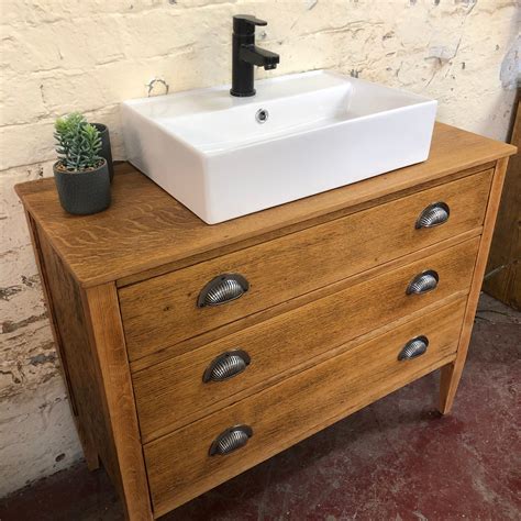 Vintage Oak Bathroom Vanity | Oak Vanity | Vintage Vanity