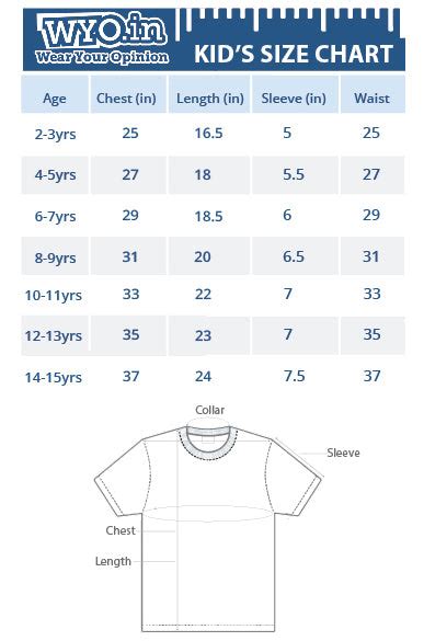 Boys Shirt Size Chart By Age Slideshare