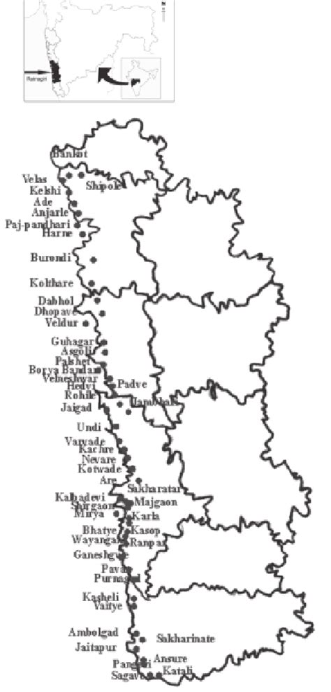 Map Showing Different Villages Of Ratnagiri District