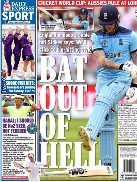 Cricket World Cup 2019 England British Tabloids Press Savage Eoin Morgans Team Fox Sports