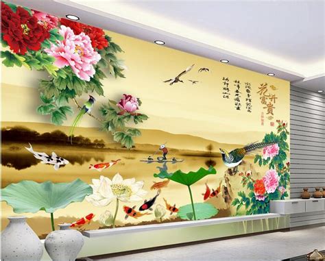 3d Room Wallpaper Custom Mural Non Woven Wall Sticker Hd Lotus Flower