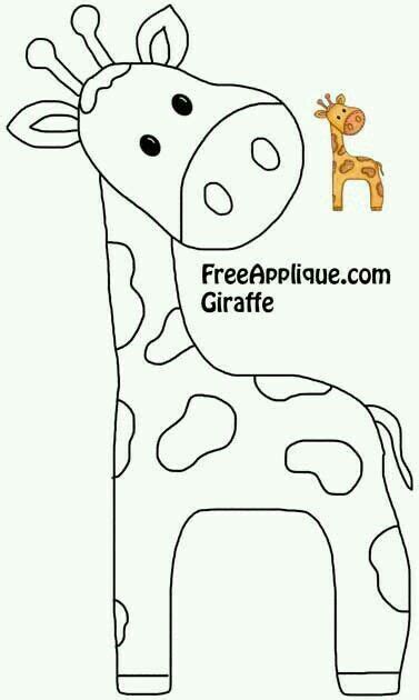 Download Giraffe coloring page. | Baby applique, Free applique ...