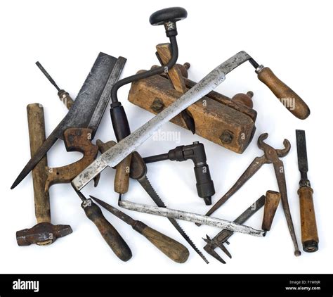 Pile Of Old Carpenter Tools Stock Photo Alamy
