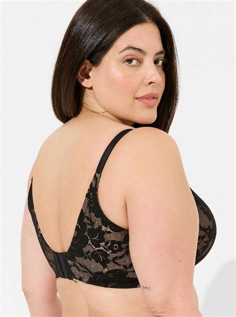 Plus Size Full Coverage Balconette Lightly Lined Exploded Floral Lace