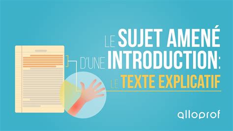 Le Sujet Amené Dune Introduction Le Texte Explicatif Français