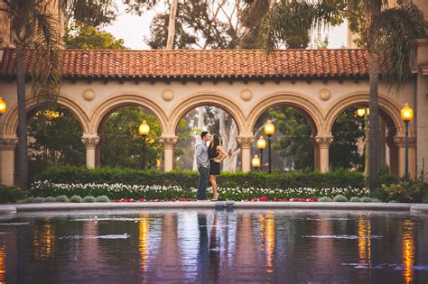 Balboa Park Engagement In Front Of The Pond Balboa Park Wedding
