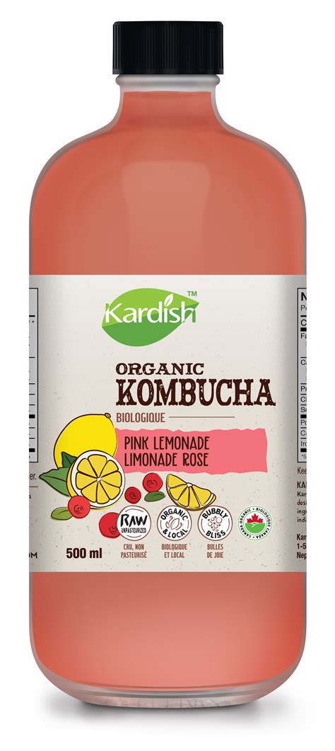 Kardish Organic Kombucha Pink Lemonade 500ml