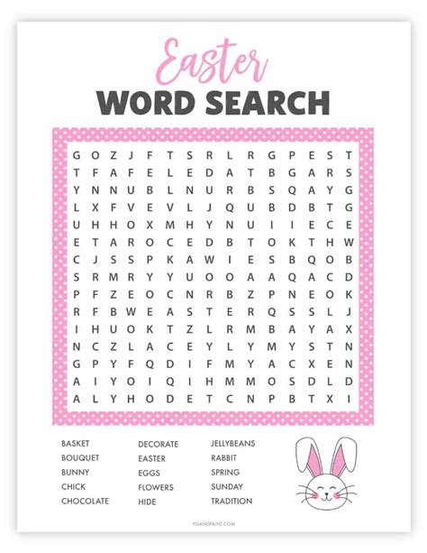 Easter Word Search Free Printable Game Pjs And Paint