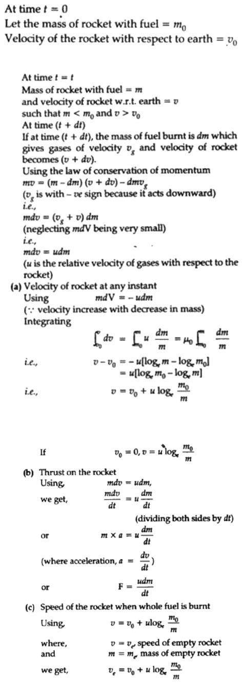 Derivation Of Formulas Related To Rocket Propulsion