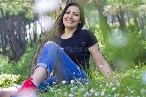 Portrait Of Beautiful Woman In The Park Stock Image Image Of Nature Green 147991199