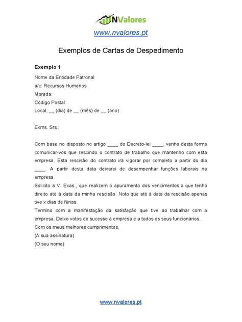 Carta Despedimento Pdf Banco De Horas Estatuto