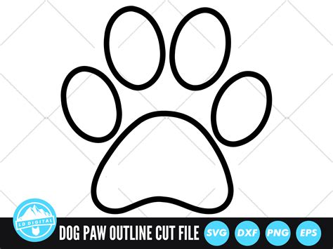 Dog Paw Outline Svg Animal Paw Print Svg By Ld Digital Thehungryjpeg
