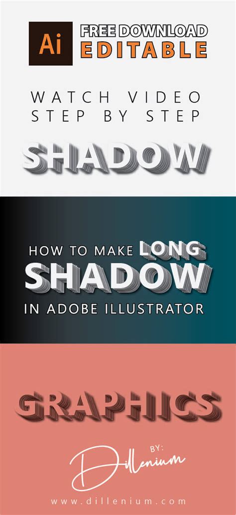 Long Shadow Illustrator Video Illustrator Long Shadow Text Effect
