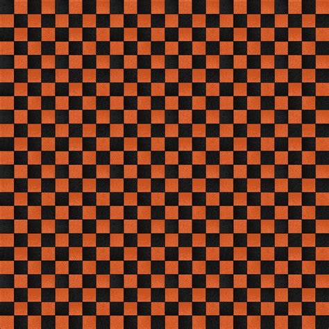 Orange And Black Checkerboard Fabric