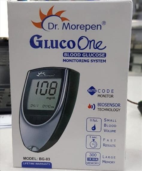 BG 03 Dr Morepen Glucometer With 25 Strips Free For Hospital At Rs 850