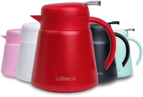Lafeeca Thermal Coffee Carafe Tea Pot Stainless Steel Double Wall Vacuum Insulated Cool Touch