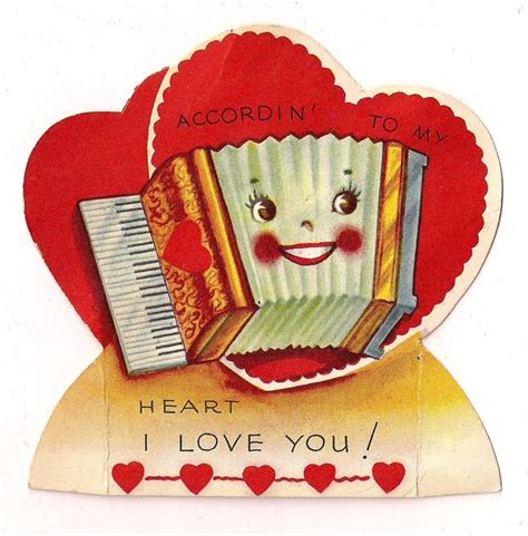 Vintage Valentine Anthropomorphic Accordion Card Vintage Valentine