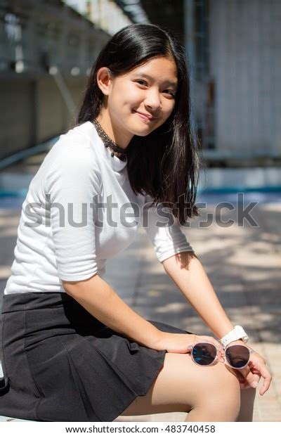 Portrait Thai Teen Beautiful Girl Relax Stock Photo 483740458