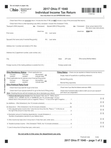Ohio 1040 Fill Out And Sign Online Dochub