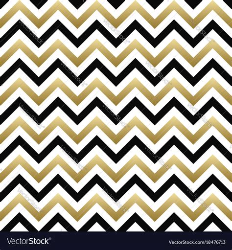 Chevron Seamless Pattern Black Gold Zigzag Vector Image