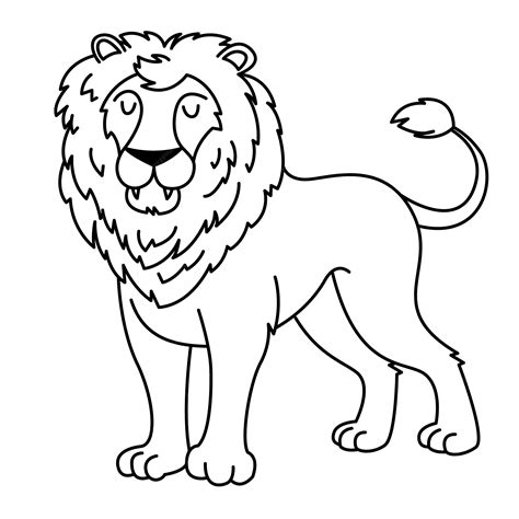 Free Vector Hand Drawn Lion Outline Illustration