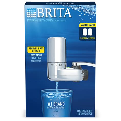 Brita Complete Tap Water Faucet Filtration System Value Pack Chrome