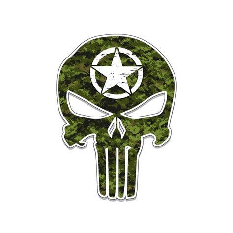 Us Army Punisher Skull Star Vinyl Decal Car Truck Laptop Sticker