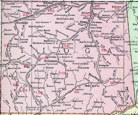 Tioga County Pennsylvania 1911 Map By Rand Mcnally Wellsboro