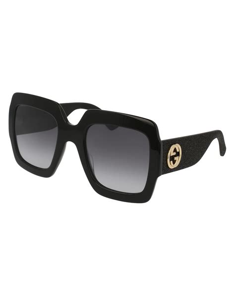 Gucci Glittered Square Gg Sunglasses Neiman Marcus