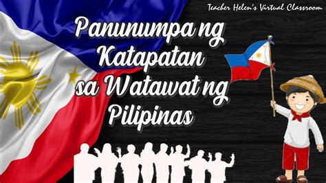 Panunumpa Ng Katapatan Sa Watawat Ng Pilipinas Youtube