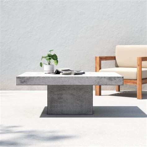 Allmodern Shaye Concrete Outdoor Coffee Table And Reviews Wayfair