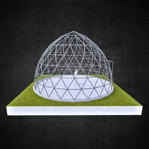 3d Model Pointed Dome Geodesic Triangulated Structure Wire Frame Struts