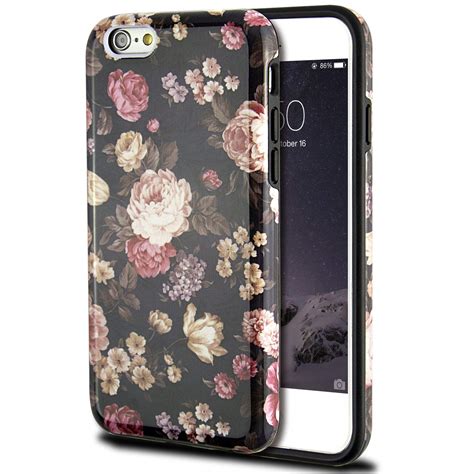 Iphone 6s Case For Girls Cute 6s Case Dimaka Floral Pattern Double Layer Protective Case With