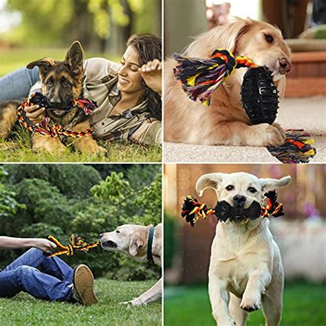 Yipetor Durable Dog Chew Toys 6 Pack Cotton Rope Rubber Balls Chew Toy
