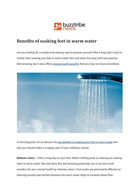 Ppt Benefits Of Soaking Feet In Warm Water Powerpoint Presentation
