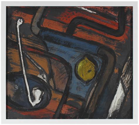 Gustav Friedmann Abstract Expressionist Still Life In Gouache Circa